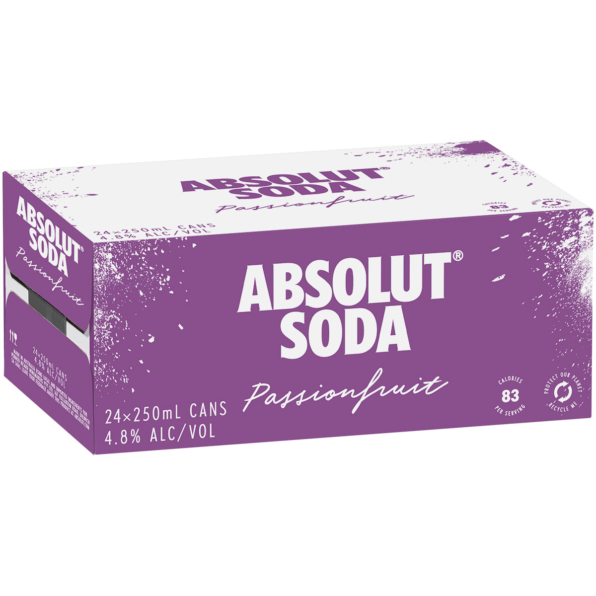 Thùng 24 lon đồ uống có cồn hương chanh dây Absolut Soda Passionfruit (250ml/lon)