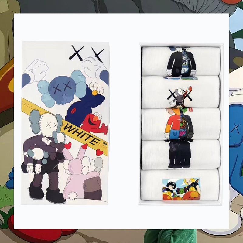 Bộ 5 đôi vớ in họa tiết Sesame Street xinh xắn kèm hộp đựng