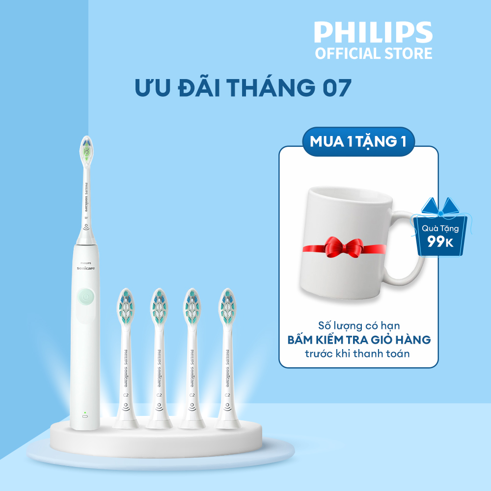 Bàn chải điện Philips Sonicare HX3641/41 + 4 đầu thay thế HX9024/67 (combo 12 tháng) bảo hành 2 năm