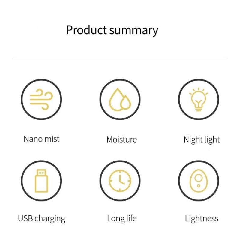 Sương Nano Mặt Xịt USB Máy Phun Sương Tạo Độ Ẩm Mini Di Động Thủy Hóa Sương Lạnh Hoa Văn Mặt Xịt 35ML Làm Đẹp Dụng Cụ Chăm Sóc Da
