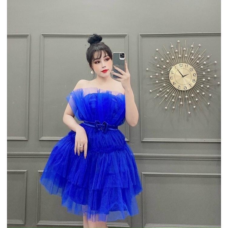 Đầm váy nữ xoè phồng cúp ngực có 6 màu