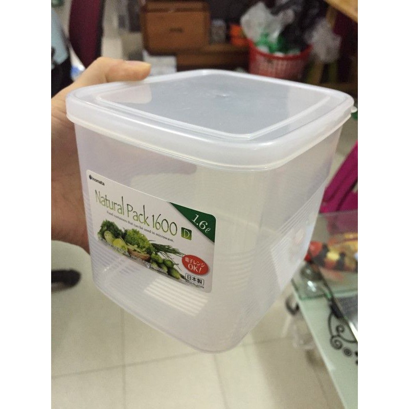 Hộp thực phẩm vuông 1600ml Inomata nội địa Nhật Bản