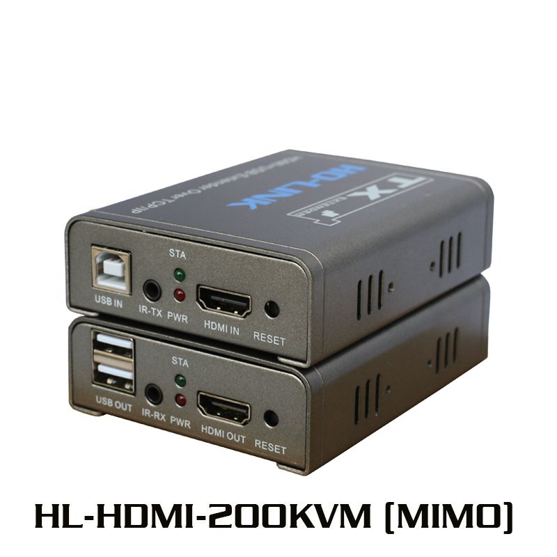 Bộ chuyển đổi hdmi sang lan 200m có USB Ho-Link HL-HDMI-200KVM - Hàng Chính Hãng
