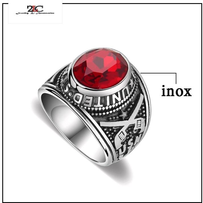Nhẫn Nam Inox Màu Trắng Cá Tính Không Đen- QCNN16