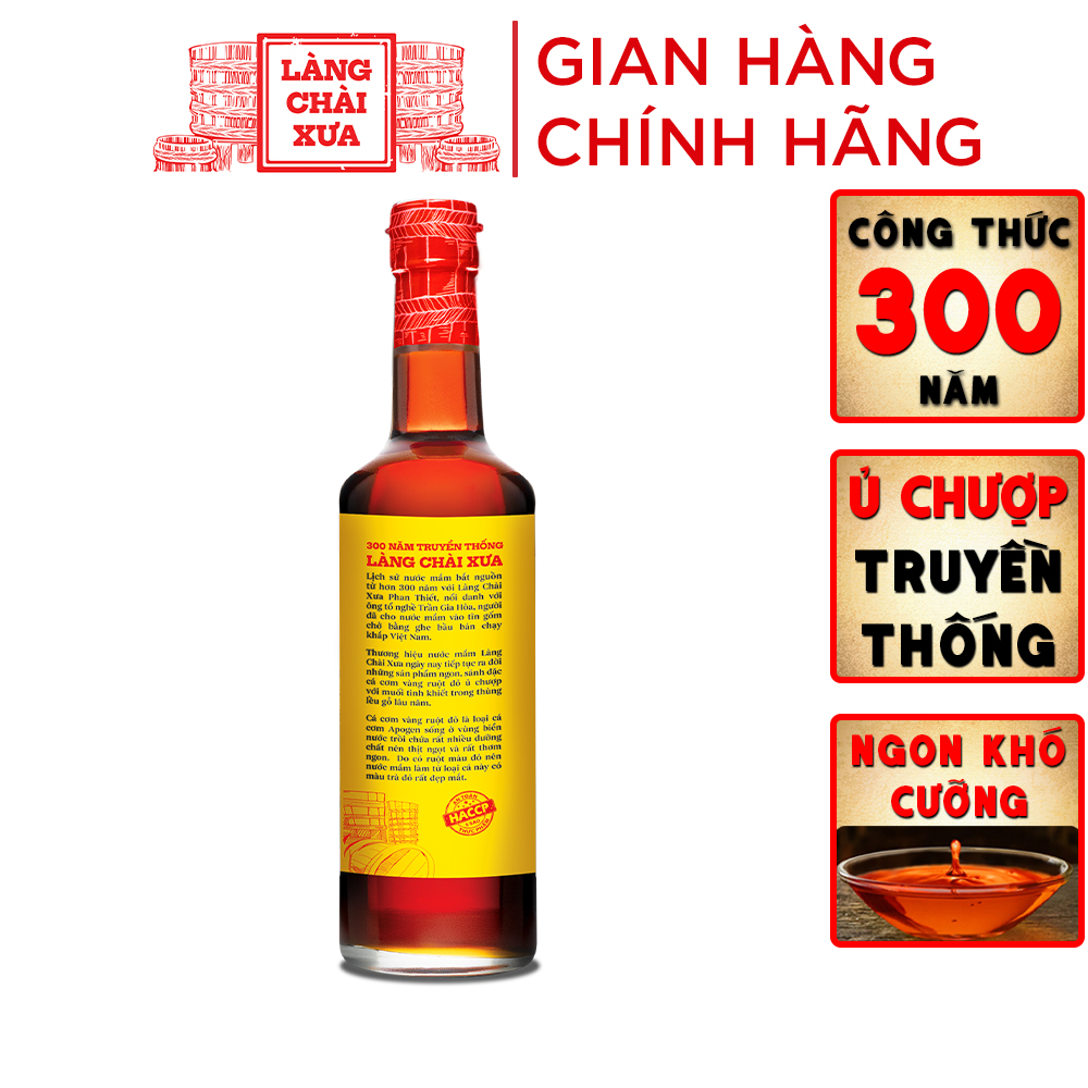 [KF] Thùng 6 chai Nước mắm nhỉ cá cơm ruột đỏ Làng Chài Xưa 500ml cá cơm vàng ngon vùng nước trồi 300 năm truyền thống chai thủy tinh