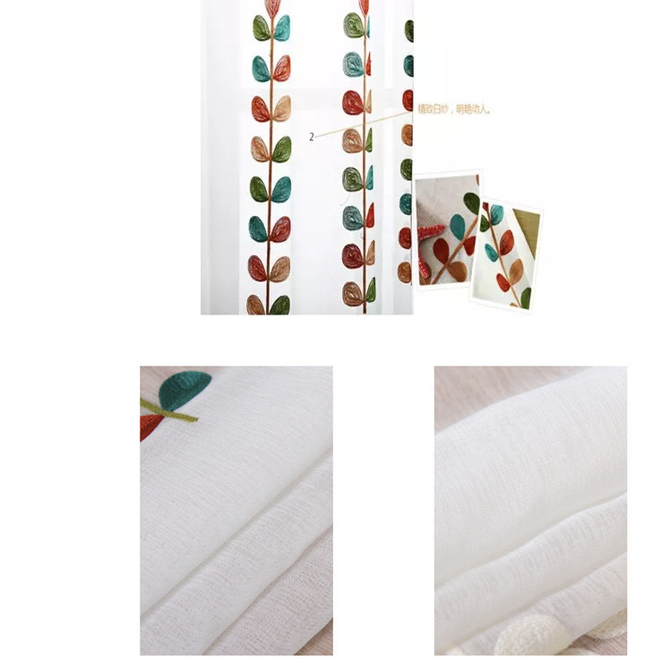 RÈM VOAN THÊU HOA LÁ SIZE 2M NGANG X 2.7M CAO