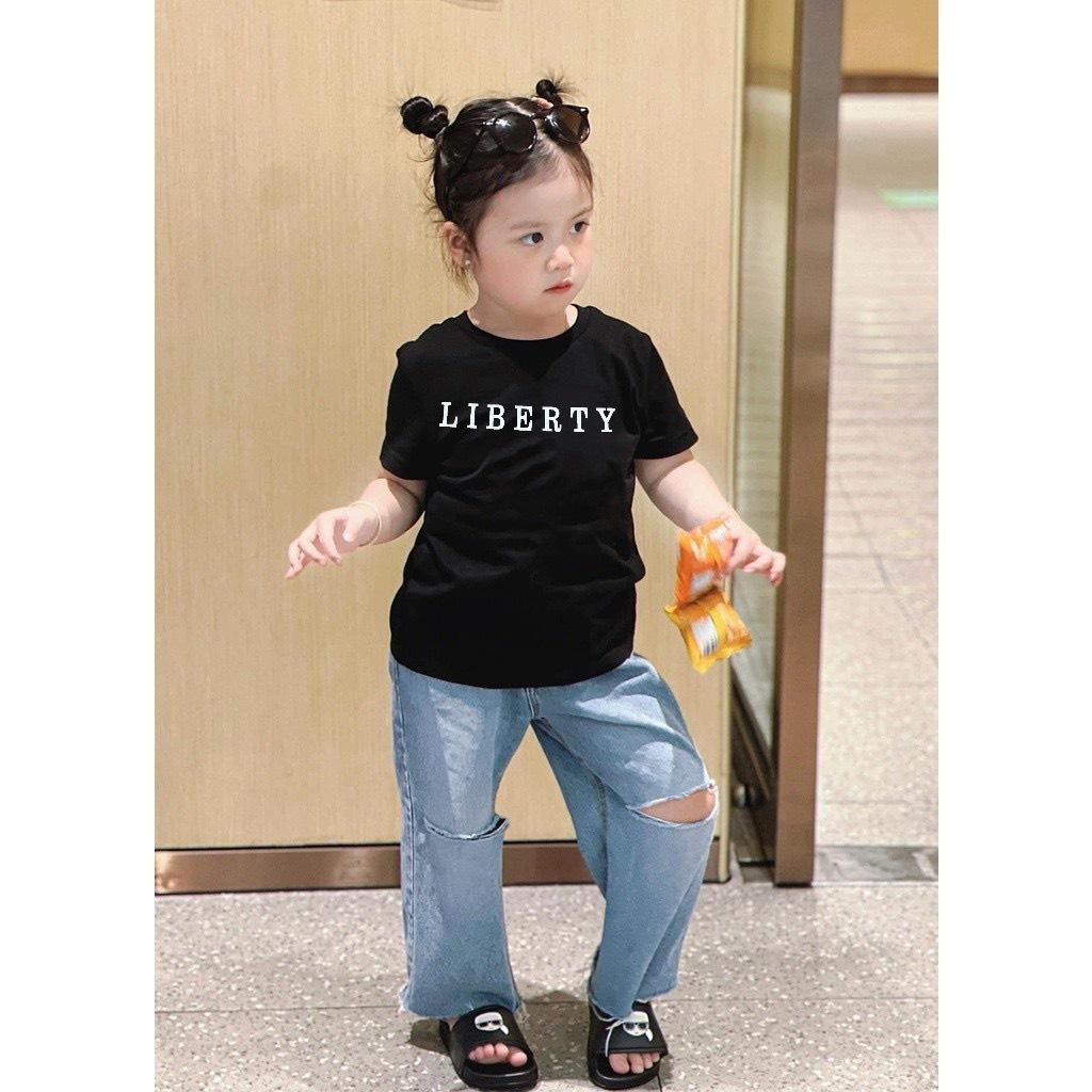 Áo Phông Trẻ Em Tay Ngắn In Chữ LIBERTY Đơn Gỉan cho bé