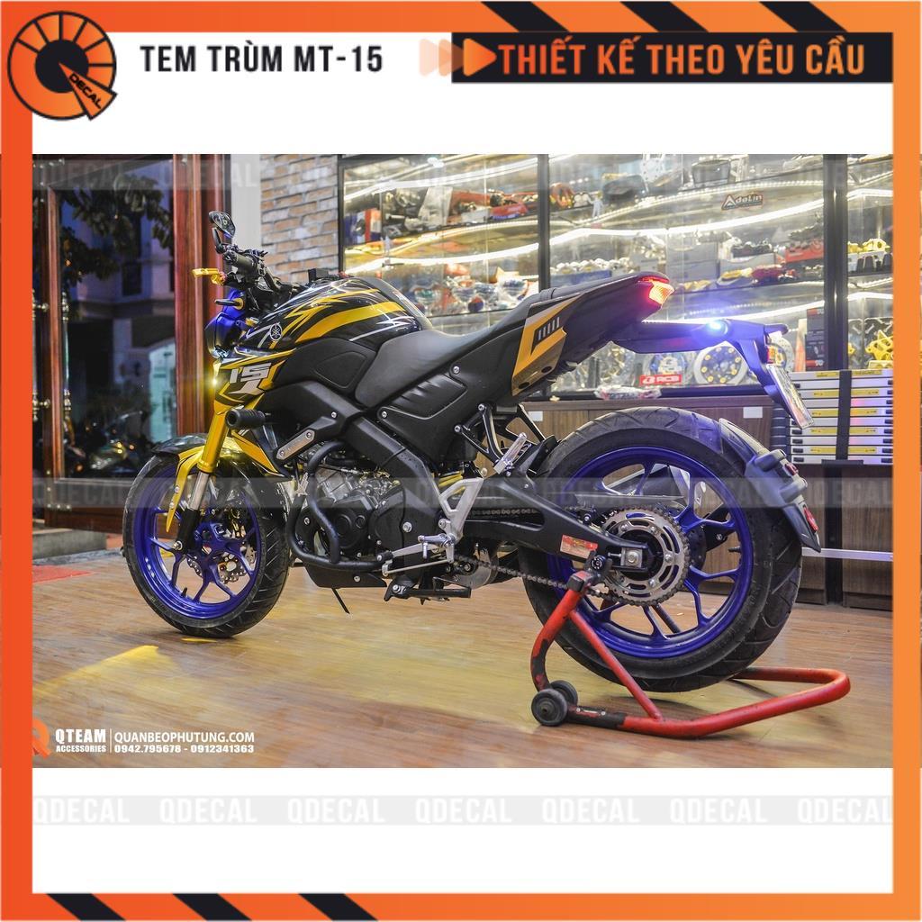 Tem trùm dành cho xe MT15 style sporty đen vàng decal 3 lớp