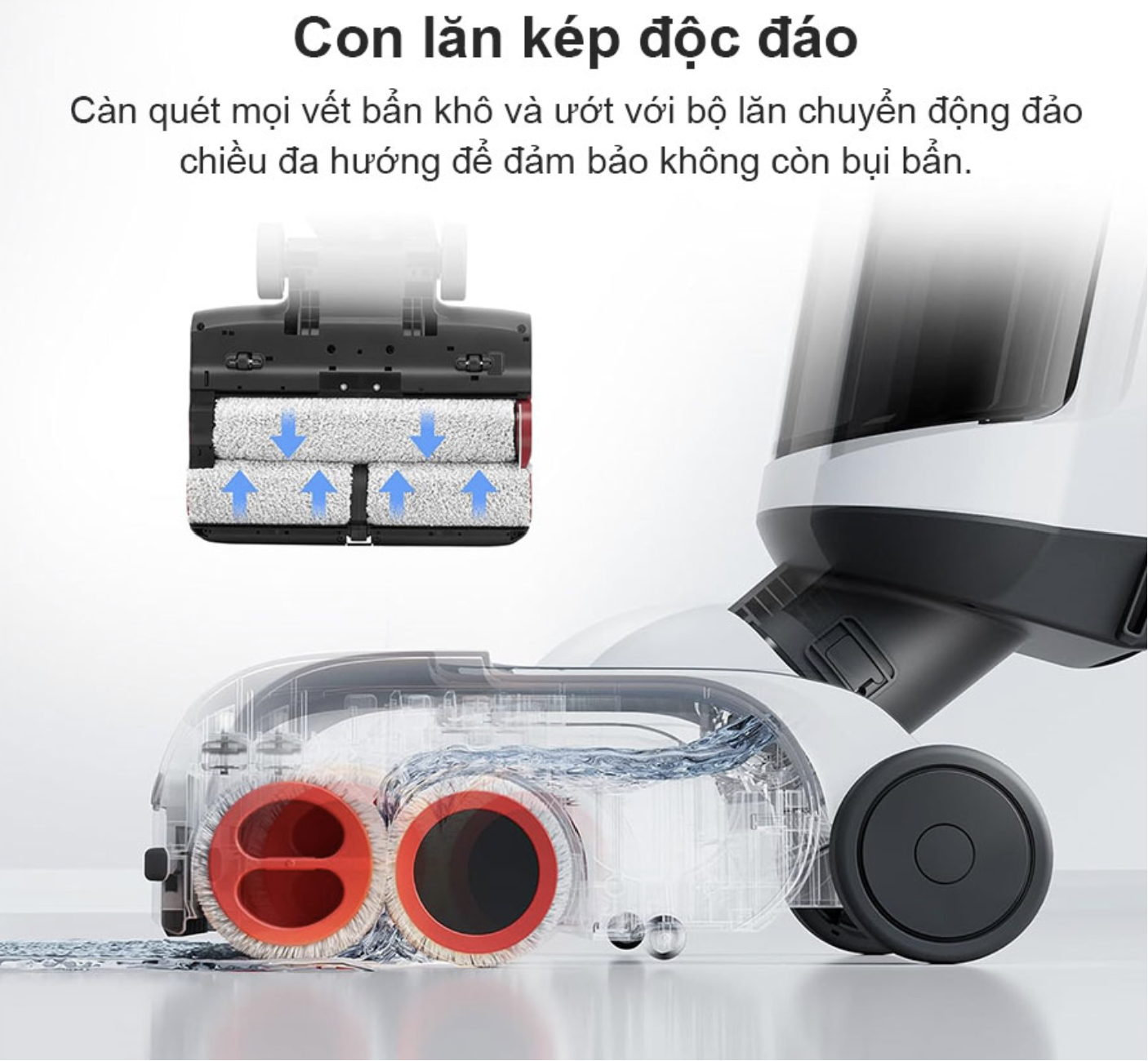 Máy Hút Bụi Lau Nhà Roborock Dyad Pro Combo Làm Sạch 4 Trong 1 Tự Động Giặt Sấy Kết Nối App Thông Minh - Hàng Chính Hãng