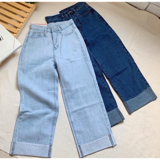 Quần jean suông cắt line bigsize