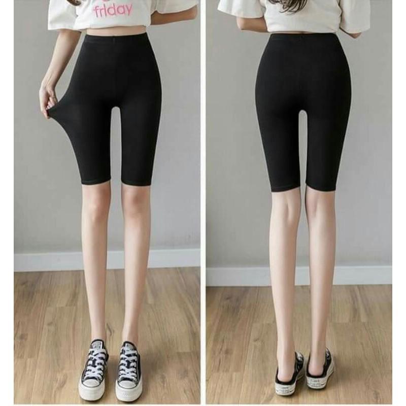 Quần legging lửng cotton zip dày dặn mềm mát co giãn thoải mái size M và L