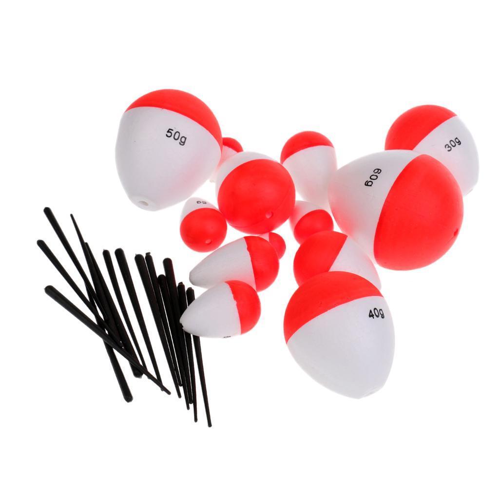 14pcs/lot Mixed Bobber Fishing Float Round Sea Fishing Float Buoy Bobbers