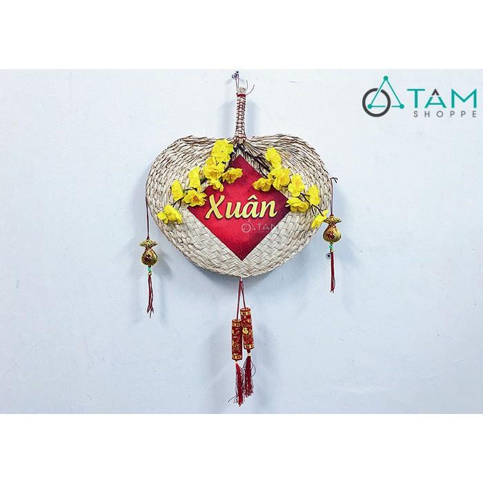 Vòng hoa treo cửa Tết Handmade quạt nan số 17 (2 mặt)