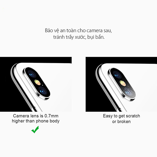 Kính Cường Lực Và Vành Bảo Vệ Camera IPhone X , XS - TITAN CP01 - Hàng Chính Hãng