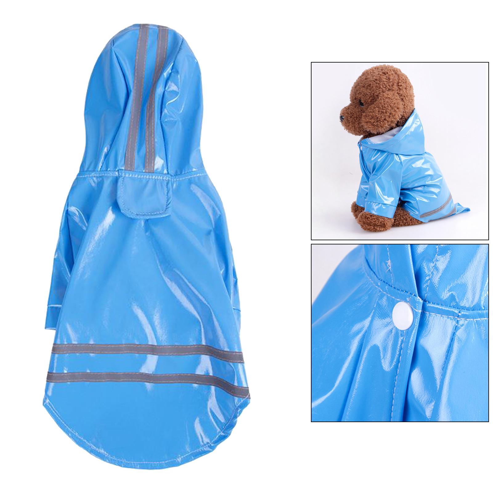 Dog Raincoat with Hood Doggie Reflective Jacket Waterproof S- XL