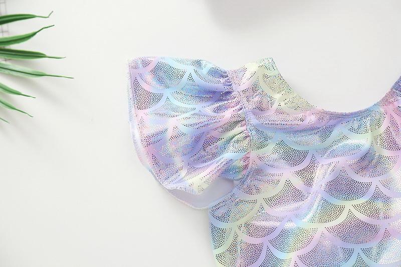 Bé Gái Đồ Bơi Nàng Tiên Cá Một Mảnh + Nón + Dây Đeo Đầu Trẻ Em Dễ Thương Hawaii Bơi Mặc Trẻ Em Đi Biển Quần Áo E6001