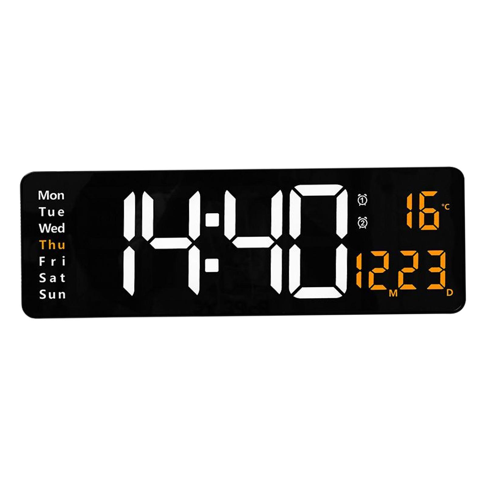 Digital Wall Clock, Date Temperature Week Display for Apartment Home Decor
