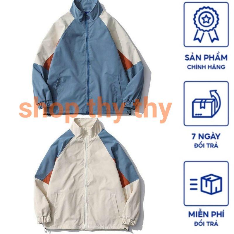 Áo Dù 2 lớp unisex nam nữ phối sọc màu thời trang teen, Mẫu Áo khoác Dù teen form rộng jacker ngày hè