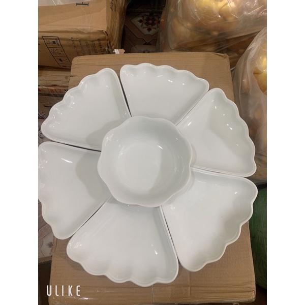 BỘ ĐĨA MẶT TRỜI MEN TRẮNG HÀNG BÁT TRÀNG