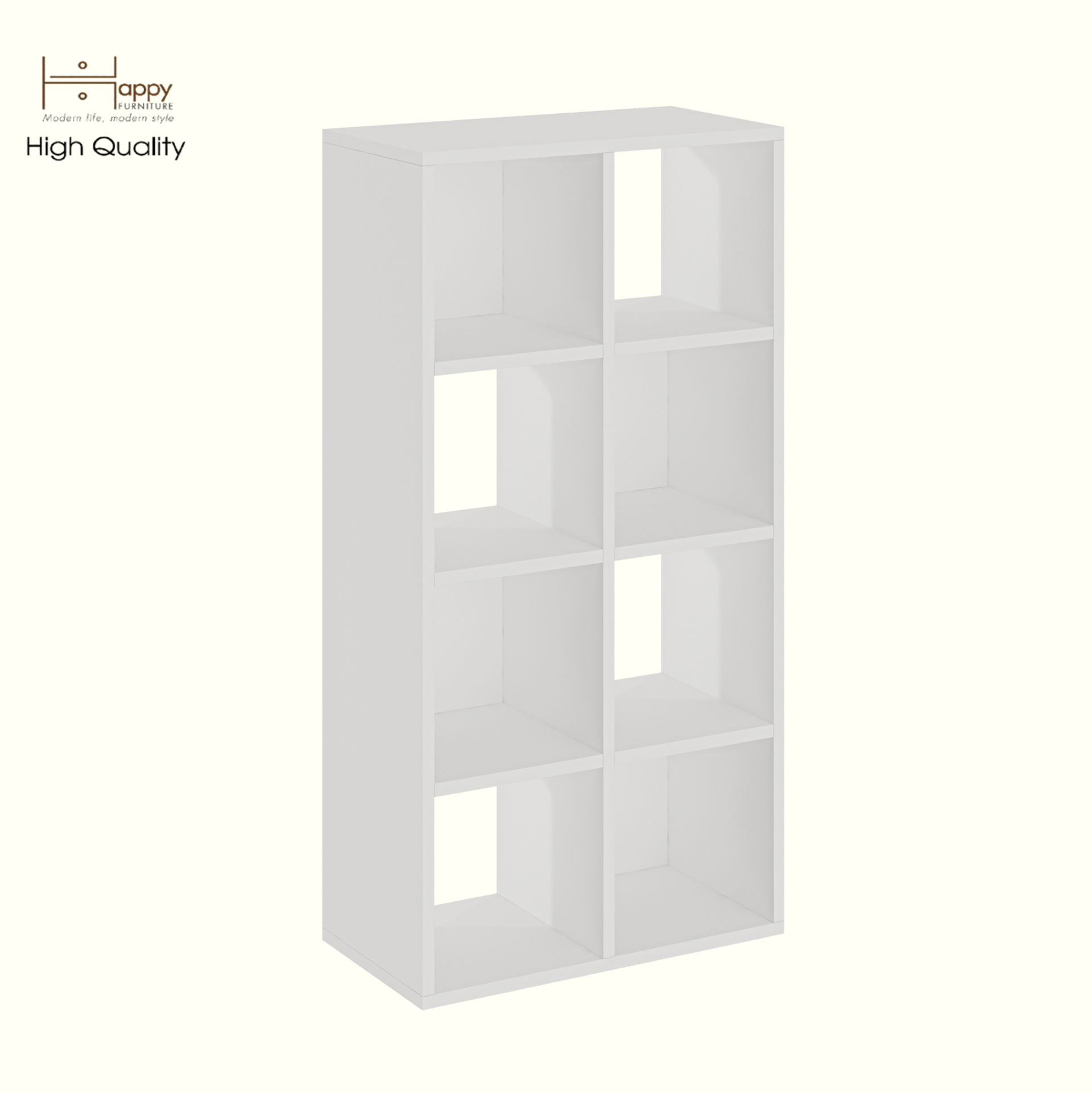 HAPPY FURNITURE , Kệ sách 8 ngăn - CHANN, KSA_105 , 54cm x 28cm x 106cm DxRxC