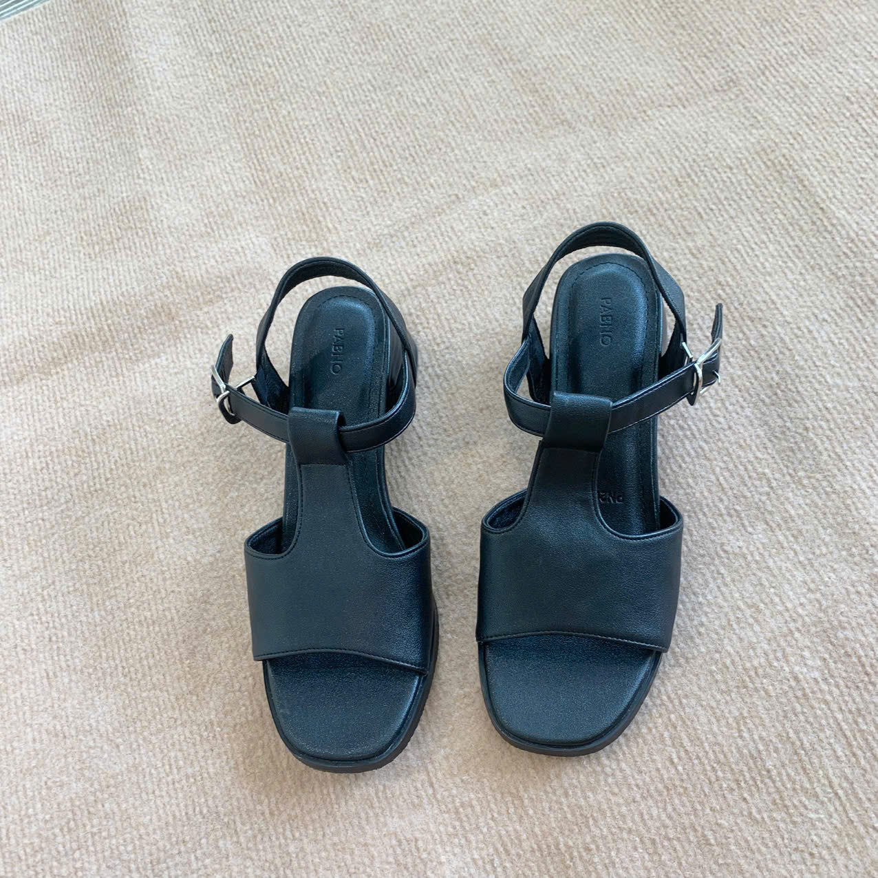 SANDAL NỮ CAO 5CM PABNO PN20024 – MŨI VUÔNG – QUAI BẢN LỚN – ÊM CHÂN