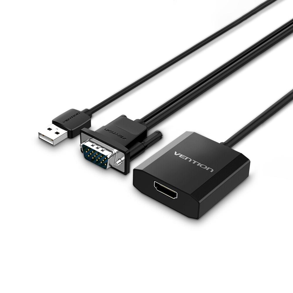 Cáp chuyển đổi VENTION VGA sang HD với USB2.0 và giắc cắm âm thanh và Bộ nguồn VGA cho Máy tính xách tay / PC 