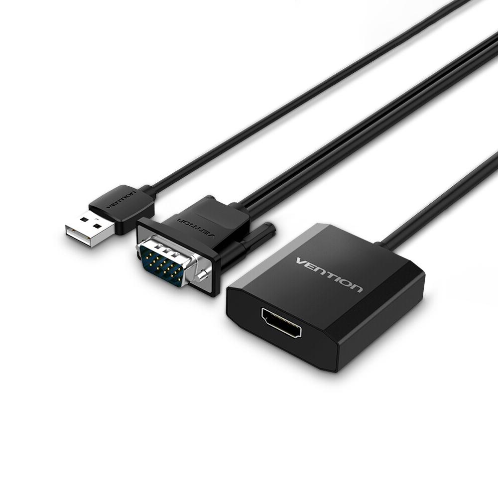 Cáp chuyển đổi VENTION VGA sang HD với USB2.0 và giắc cắm âm thanh và Bộ nguồn VGA cho Máy tính xách tay / PC