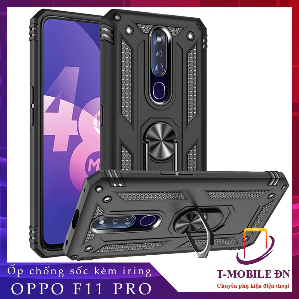 Ốp lưng cho Oppo F11 Pro chống sốc 2 lớp kèm nhẫn iring làm giá đỡ