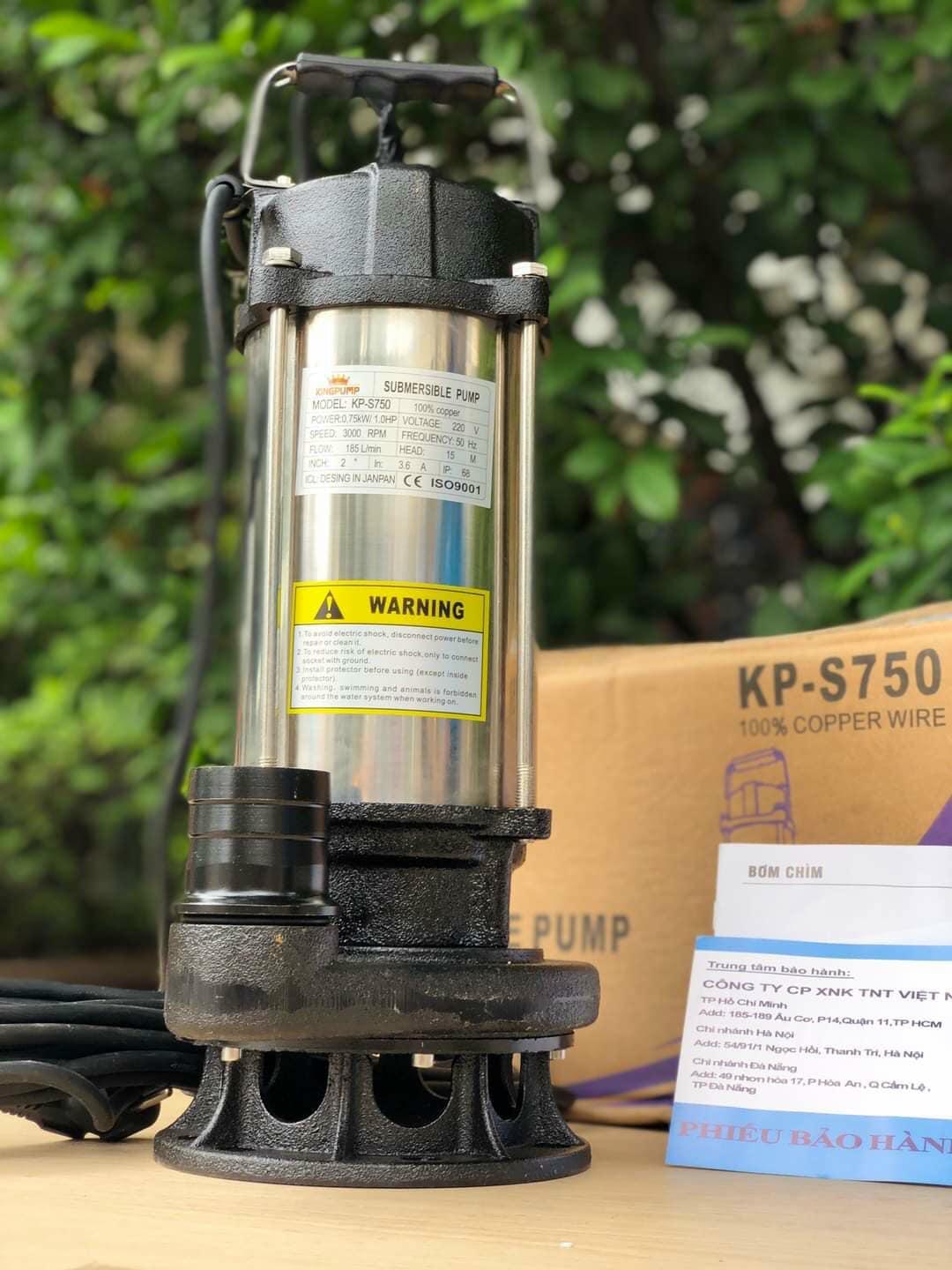 MÁY BƠM CHÌM 750W KINGPUMP KP-S750 - HÀNG CHÍNH HÃNG
