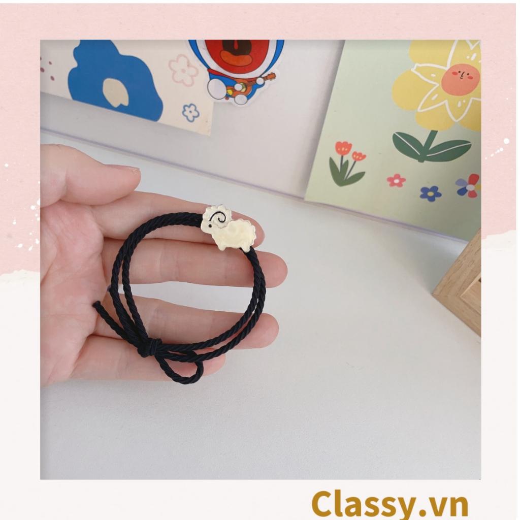 Dây cột tóc hình con cừu dễ thương, hai lớp chắc chắn, phong cách hàn quốc dành cho nữ Classy PK1018