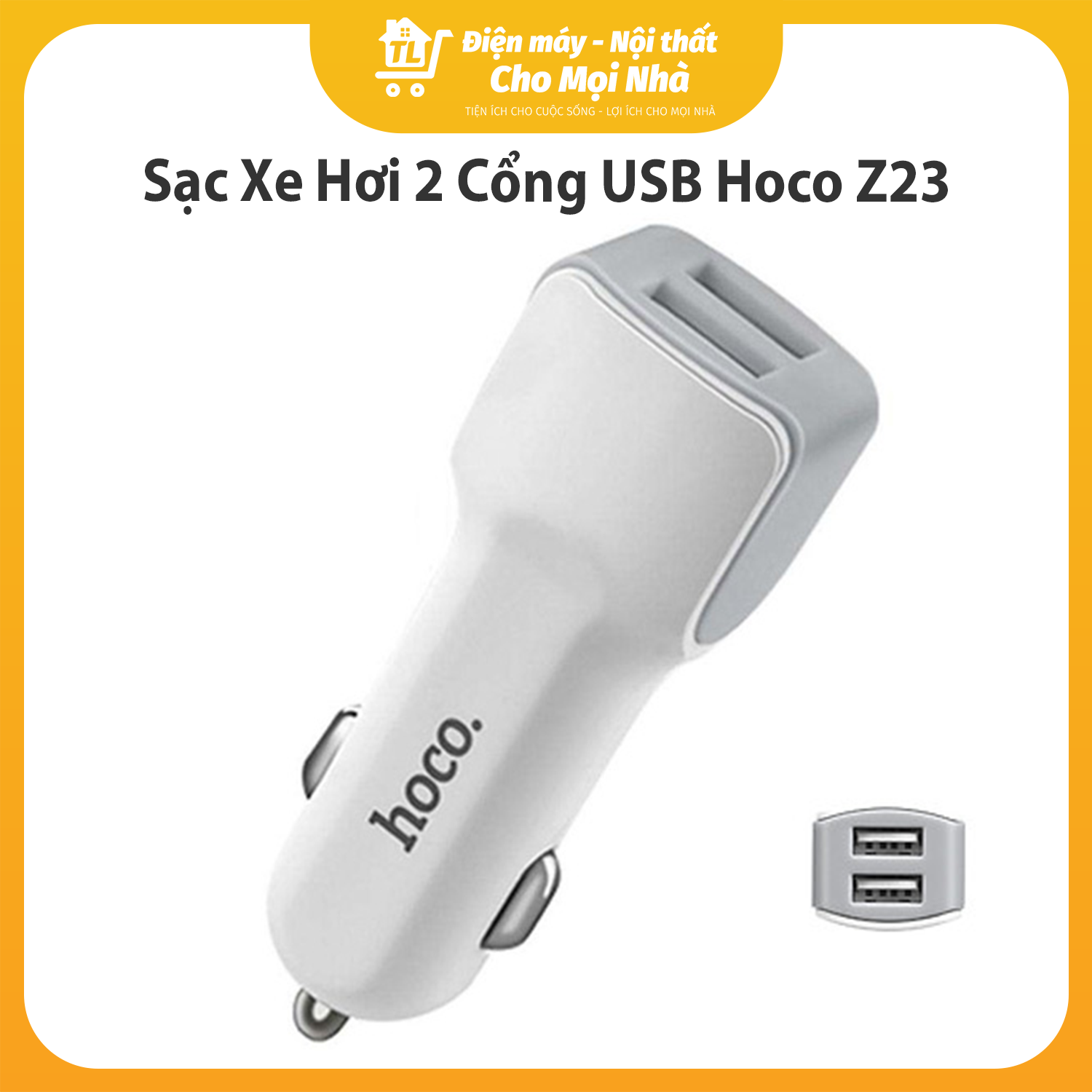 Tẩu sạc oto Hoco Z23 - Hàng Chính Hãng