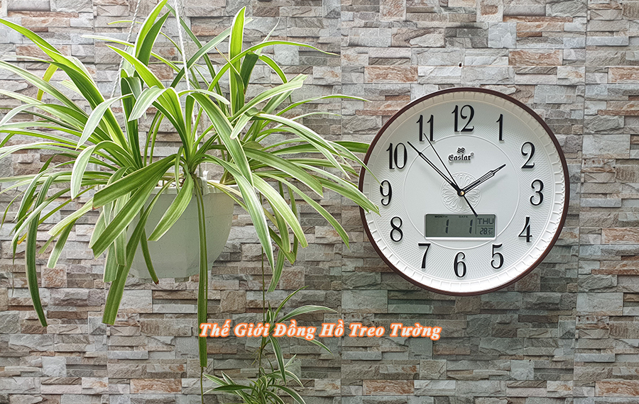 Đồng hồ NHẠC CHUÔNG Báo Giờ EASTAR Kim Trôi Nhật có 16 ĐIỆU NHẠC Báo Giờ - LỊCH Vạn Niên và NHIỆT KẾ Điện tử - Mặt Tròn Viền Mỏng - Tặng 4 Pin Maxell - BH 1 Năm