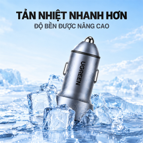 Cốc sạc xe hơi Ugreen Fast Charger 2C 60W PD CD213 70594 - Hàng chính hãng