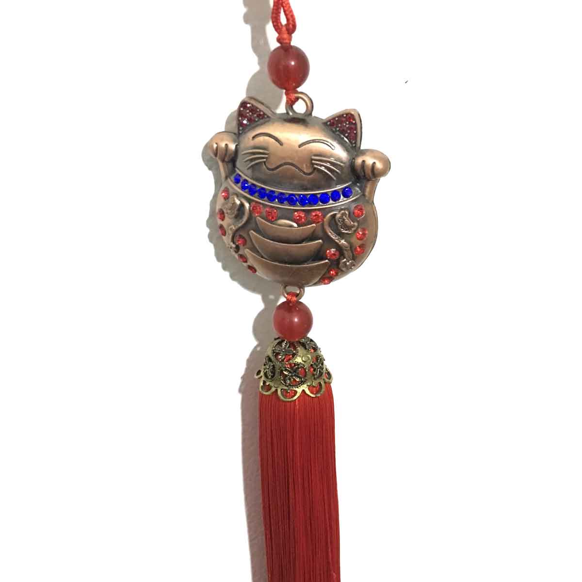 Dây Treo Trang Trí Nội Thất Ô Tô Phong Thủy May Mắn Tài Lộc Mèo Thần Tài