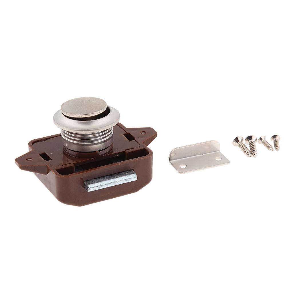 Đẩy Nút Chốt Khóa Móc Khóa Phù Hợp Với Thuyền RV Xe Tủ Tủ Nâu