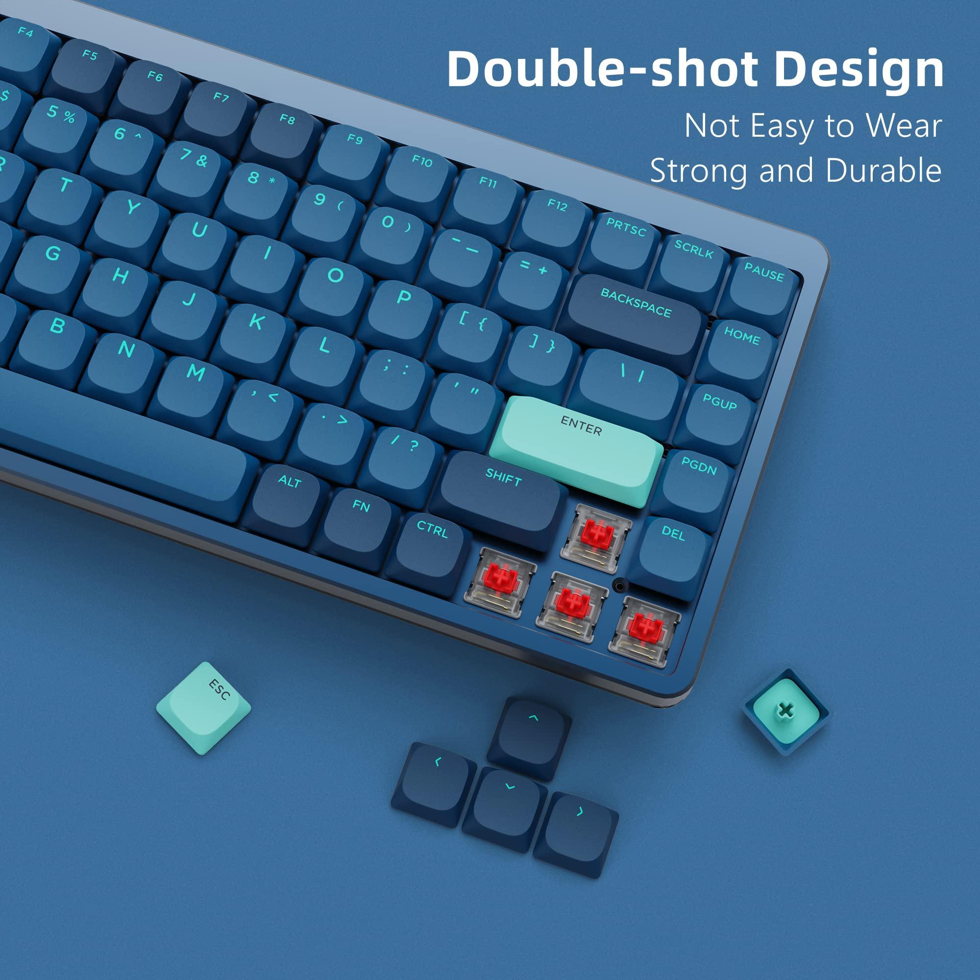 144/137 Key Cấu hình thấp Blue PBT Keycap Backlit KeyCap cho Cherry Gateron MX Game Cơ khí Bàn phím