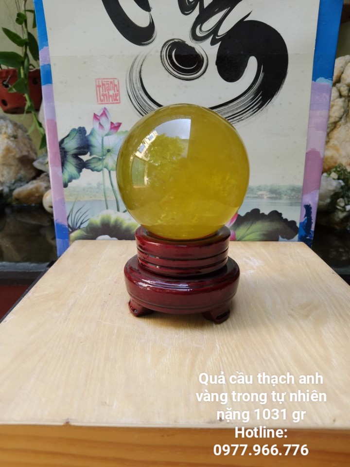 Quả Cầu Thạch Anh Vàng Chanh - Hợp Mệnh Kim, Thổ