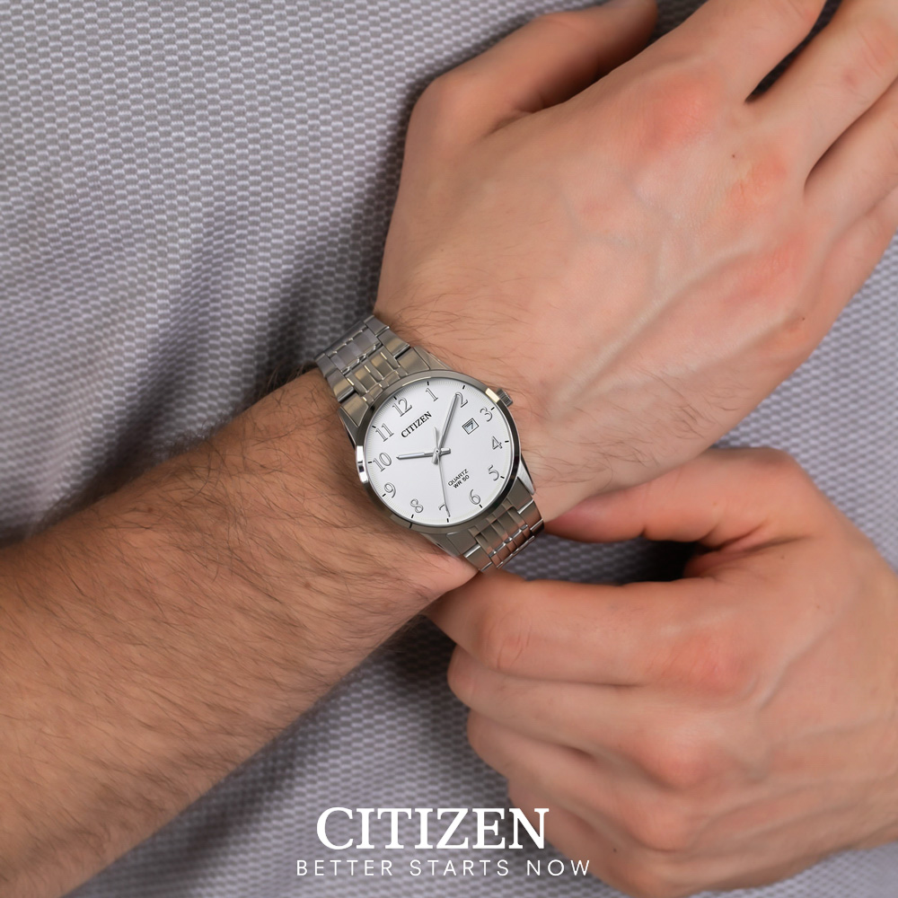 Đồng Hồ Nam Citizen Dây Thép Không Gỉ BI5008-51A - Mặt Trắng (39mm)