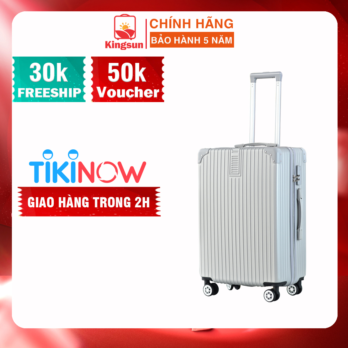 Vali Du Lịch Vali Kéo Cao Cấp Chính Hãng Size 24Inch Ks - 218 - Bạc