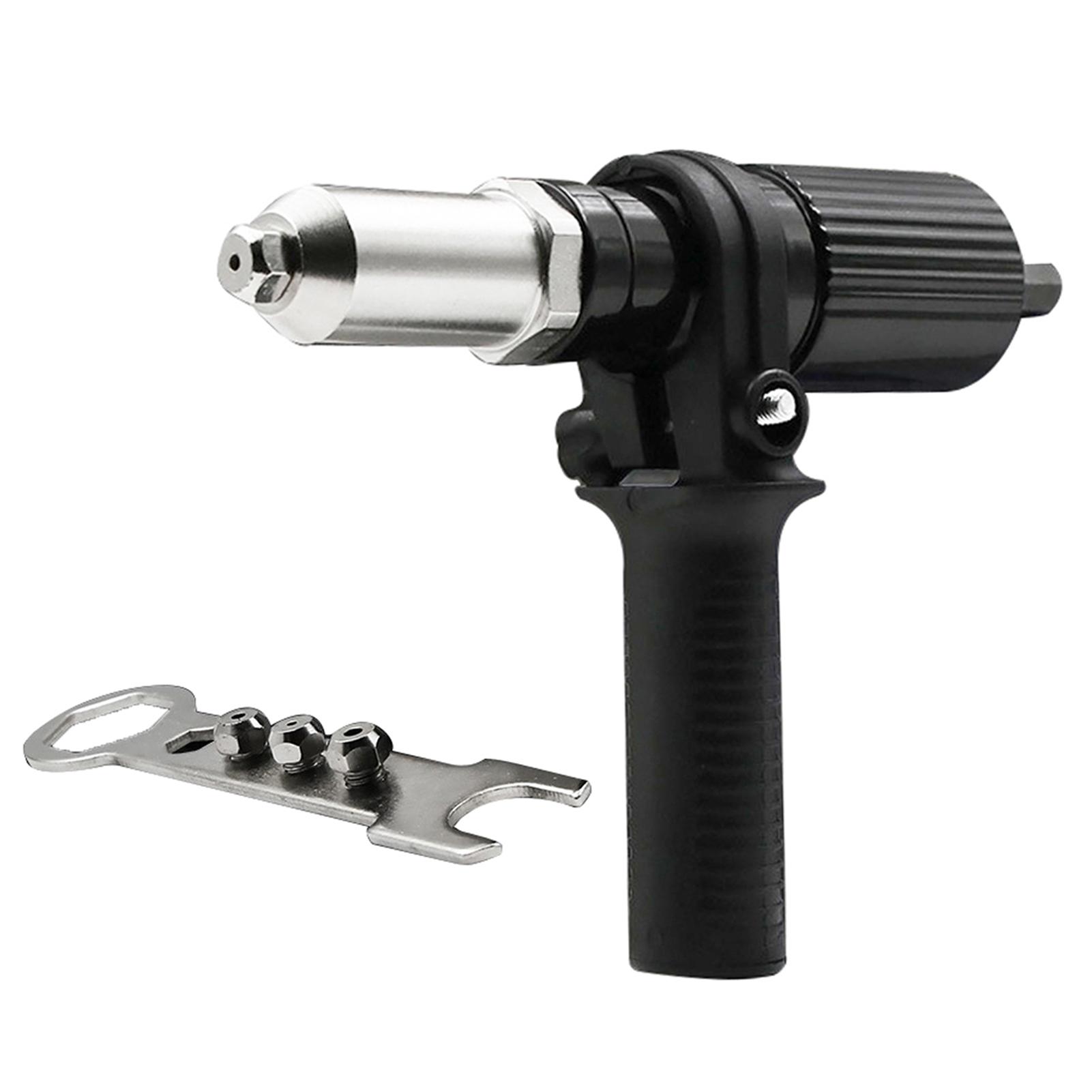Rivet Gun Adatper Riveter Drill Converter Attachment Electric Power Drill Riveting Hand Tool Kit for Riveting Insert 3/32'' 1/8'' 5/32'' 3/16'' Rivets Nut