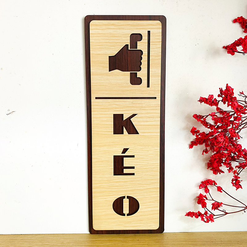 PP13 - Bảng gỗ dán cửa Kéo - Đẩy, Pull - Push decor trang trí – Hướng dọc
