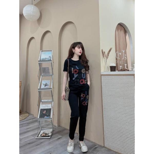 Đồ bộ nữ ép đá chữ thời trang mẫu mới siêu hot