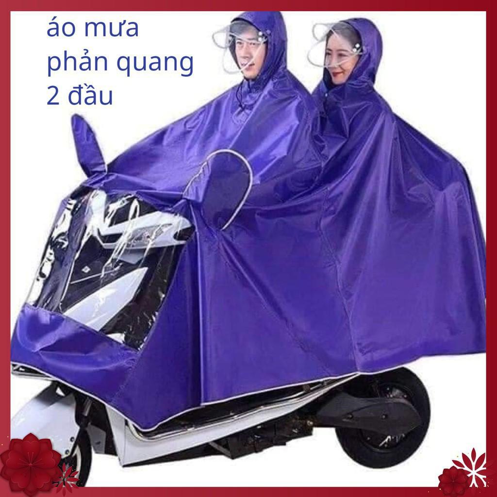 Áo Mưa 2 Đầu - Áo Mưa phản quang Vải Dù { Loại 1} , chống rách có kính che mặt tiện dụng