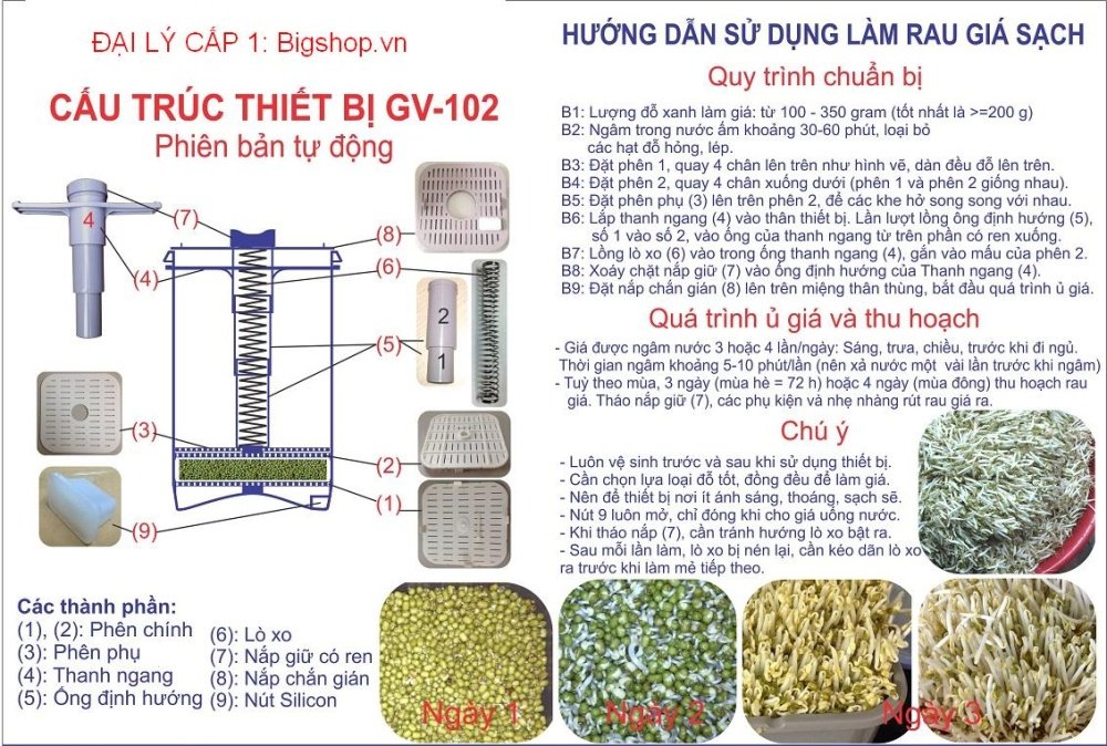 Máy Làm Giá Đỗ,Thiết Bị Làm Giá Đỗ Rau Mầm Sạch Tại Nhà