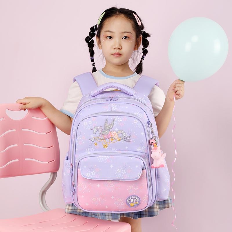 Balo học sinh cho bé gái đi học tiểu học họa tiết ngựa pony màu pastel dễ thương vải oxford cao cấp 6529