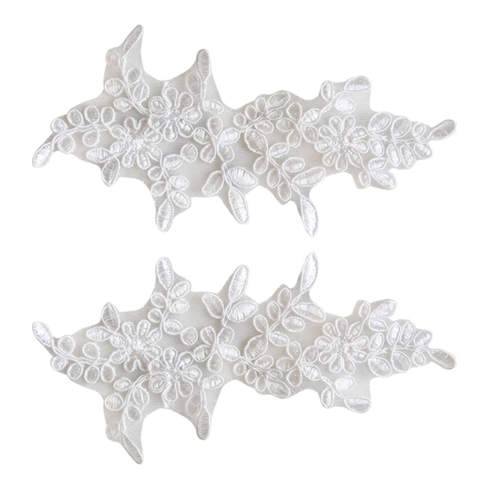 1 Pair Lace Applique Evening Dress Sewing Crafts Jacket Embroidery Appliques