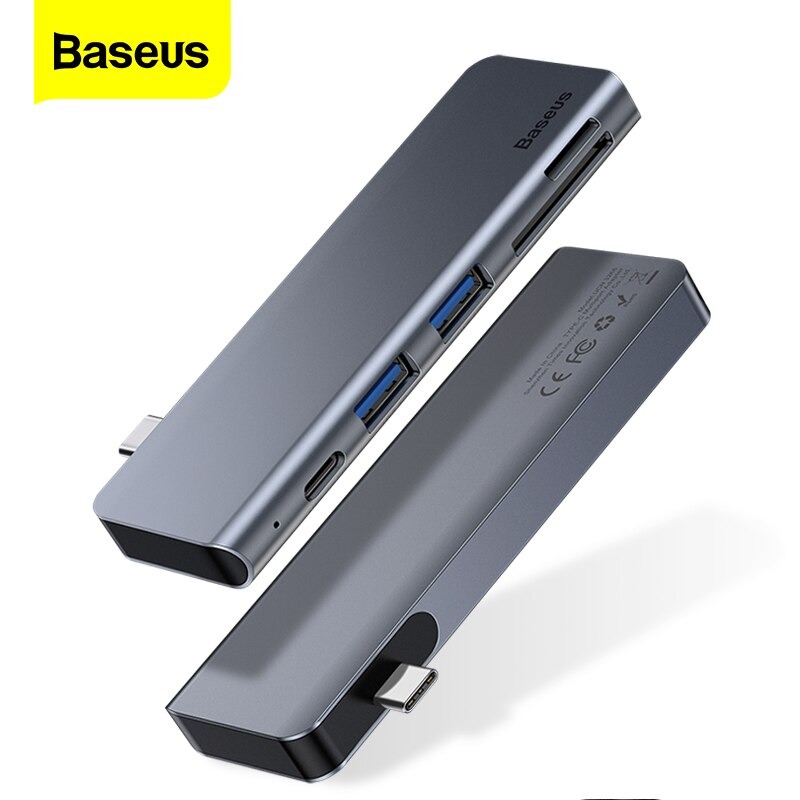 Bộ Hub chuyển đổi 5 trong 1 Baseus Harmonica Type C to USB 3.0, TF/SD Card Reader, Type C PD Adapter cho Macbook Pro/ Laptop Windows - Hàng chính hãng