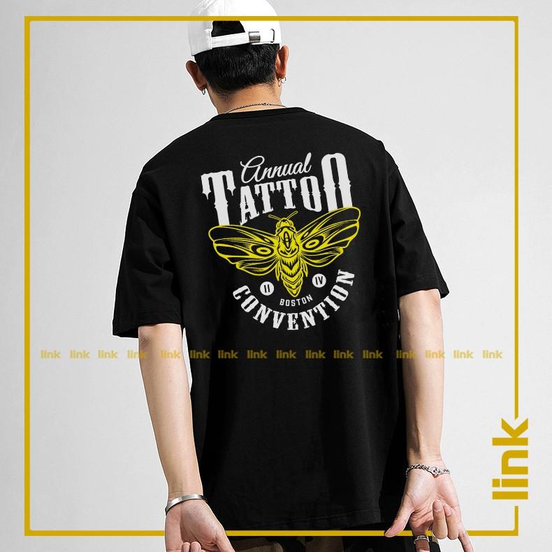 Áo thun TATTOO ngài độc lạ tay lỡ form rộng ( Đen, Trắng )