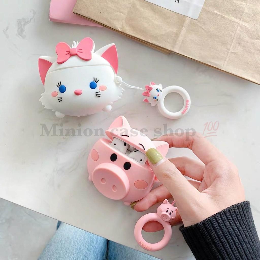 Bao Case Ốp dành cho airpod 1 và 2, tai nghe bluetooth i11,i12, i100, i9s... mèo và heo cao cấp