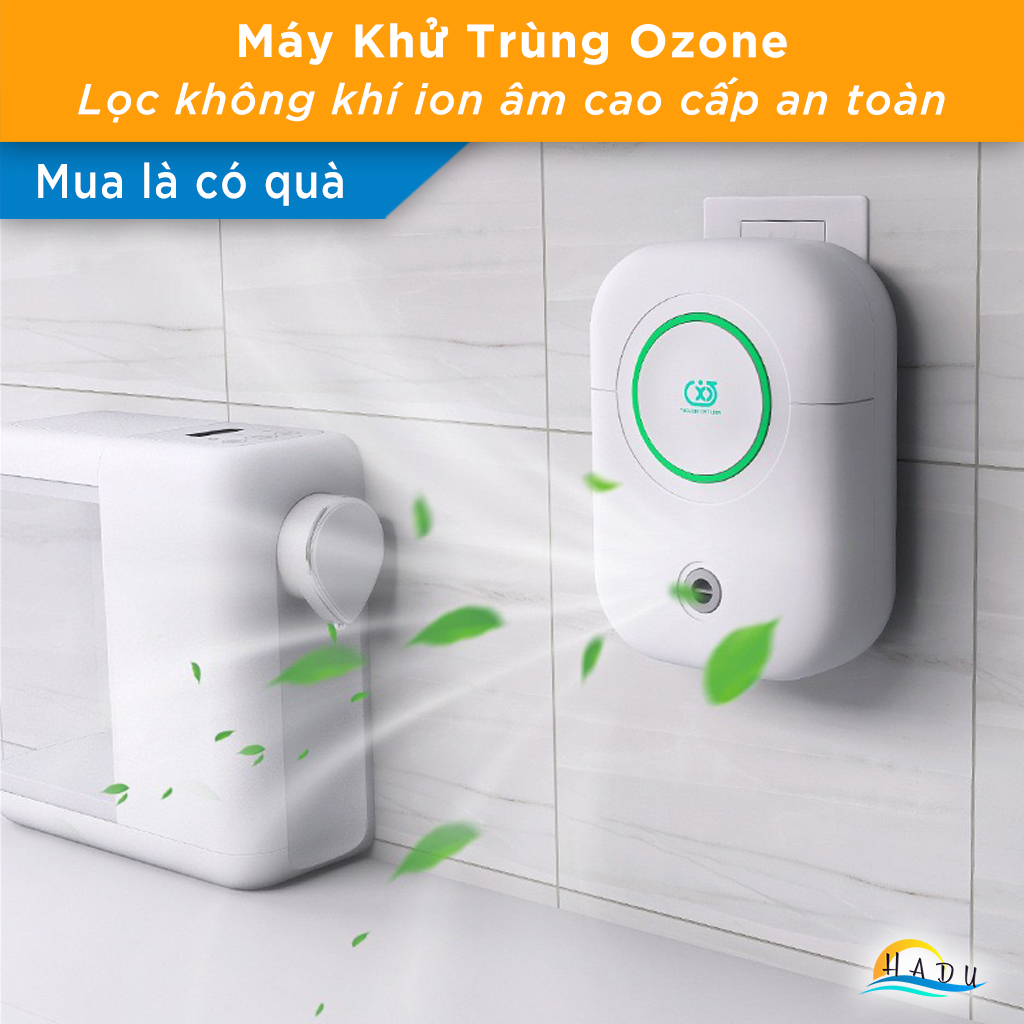Máy Khử Mùi Nhà Vệ Sinh Phòng Khách Chó Mèo Diệt Khuẩn Ozone Lọc Không Khí Ion Âm Cao Cấp HADU